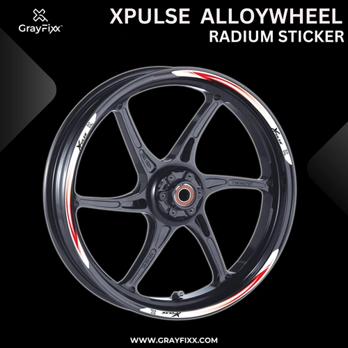 Alloy Wheel Radium Sticker for Xpulse | Made in Premium Radium with FPF (Fade Protection Film), Waterproof, Precut Sticker, Pack Of 12